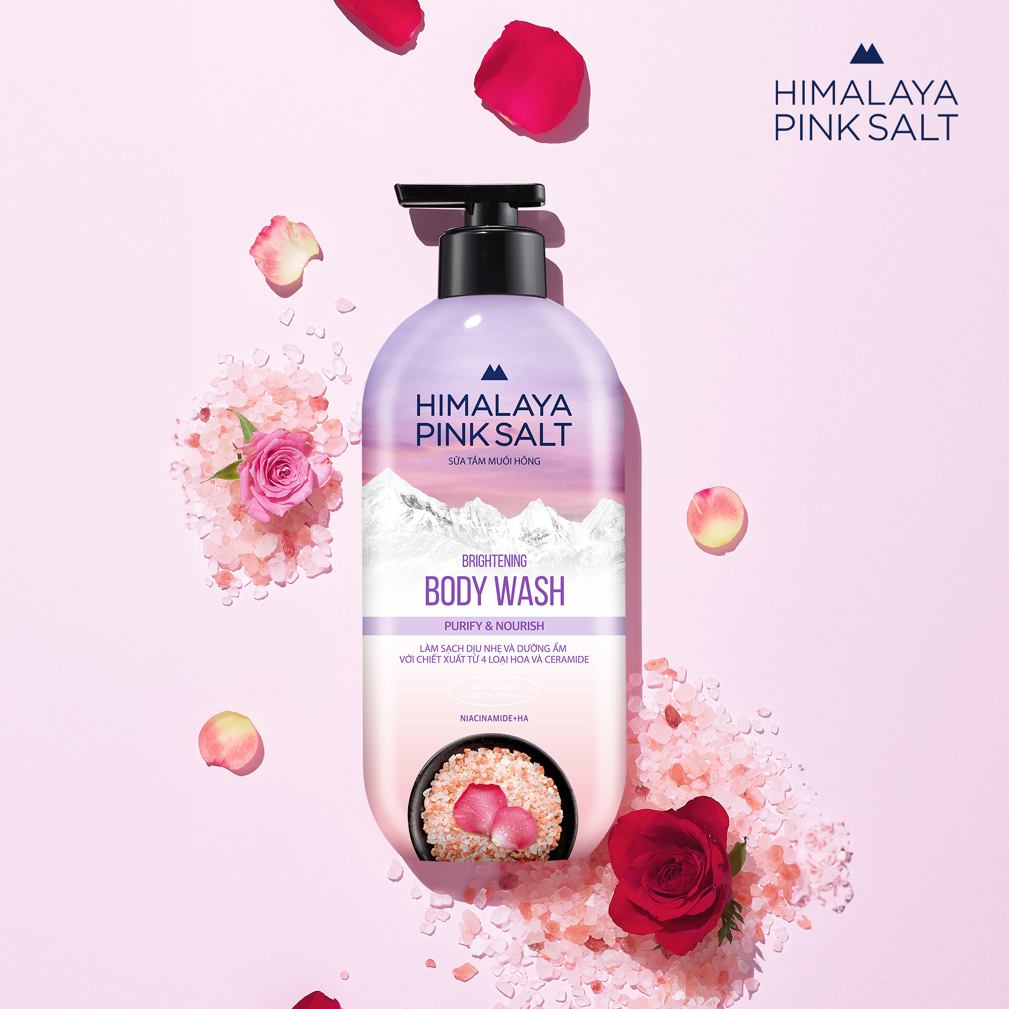 Sữa tắm muối hồng Himalaya  Làm sạch và Dưỡng ẩm Purify & Nourish 500g